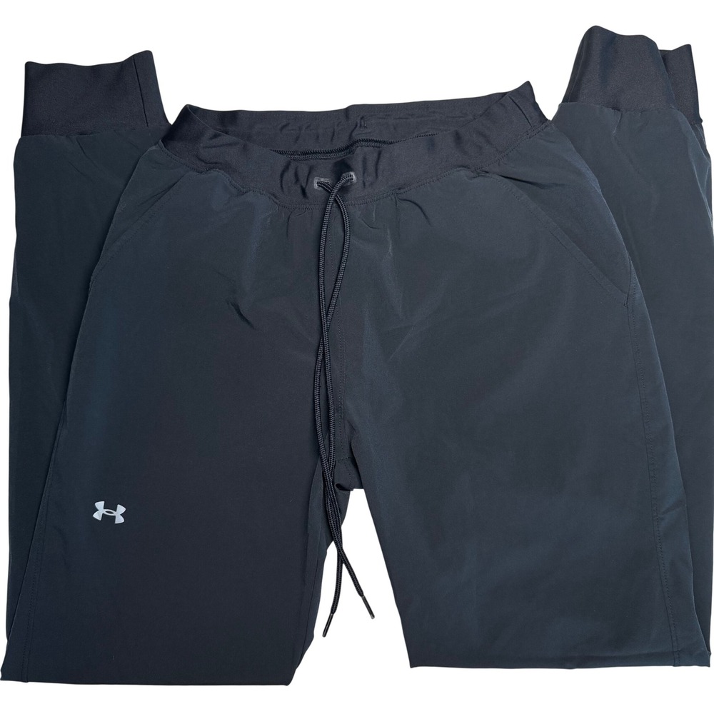 Under Armour Womens HeatGear Joggers Black Athletic Training Pants Small